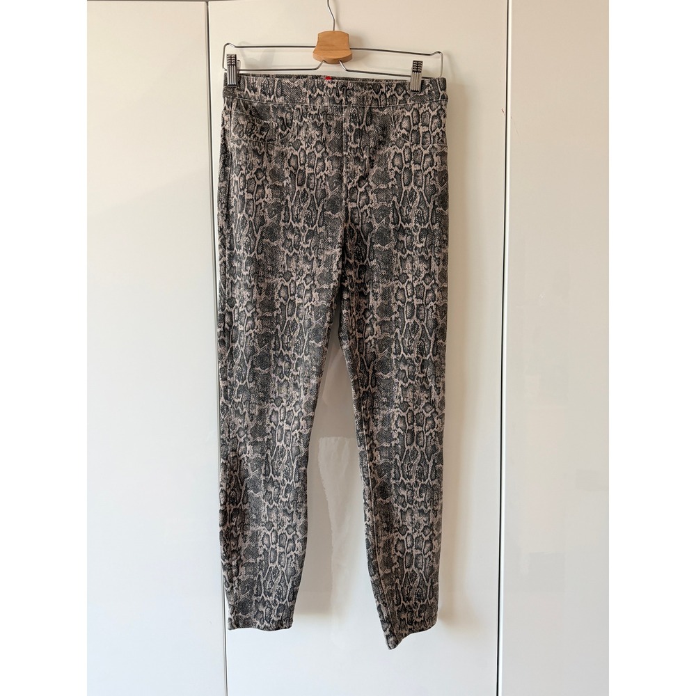 Spanx Jean-ish Ankle Leggings Medium Gray Snakeskin Python Shaping Jeggings